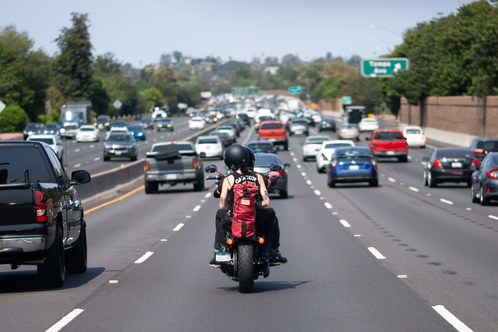 Behind some bikers on the 101. 