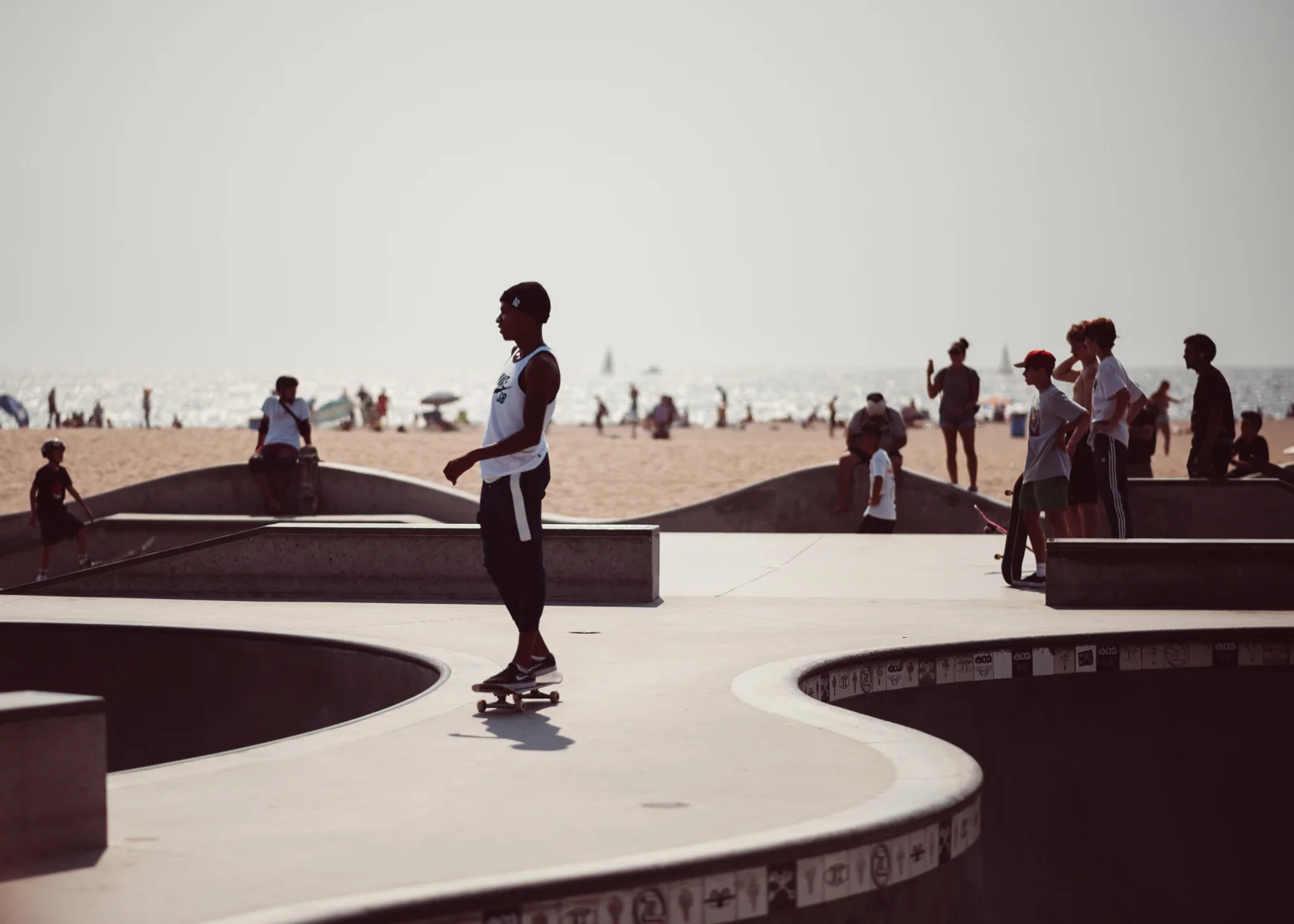 World famous skateboard park at Venice Beach, Ca