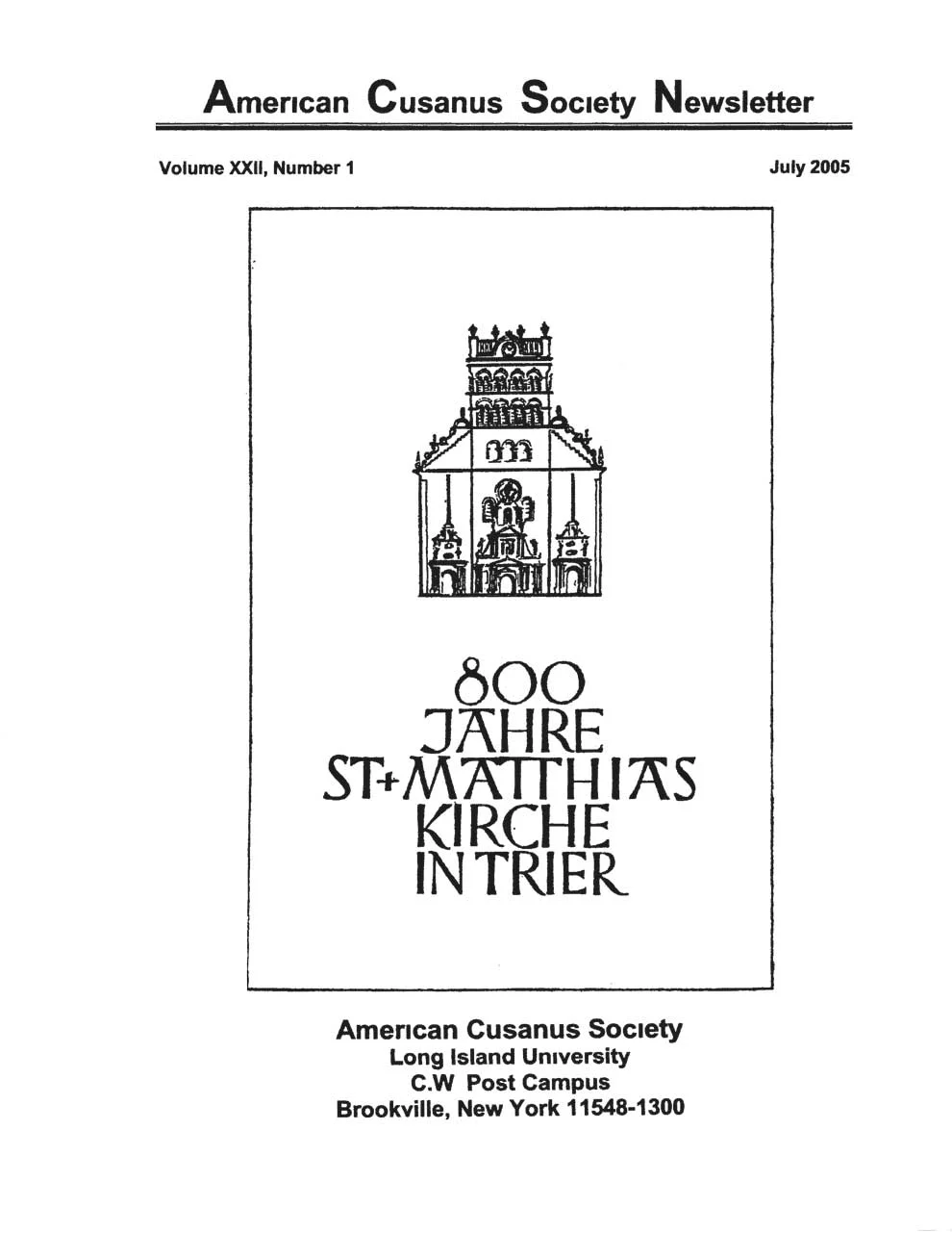 ACSN 22.1 (July 2005)