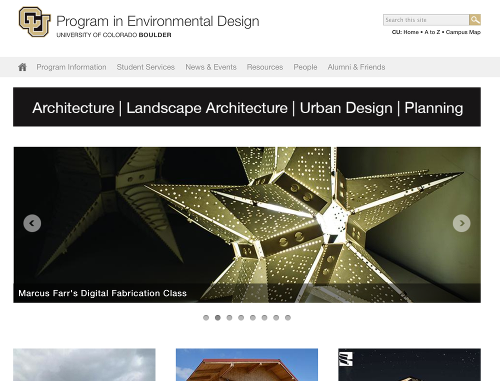  AS FEATURED ON THE UC BOULDER ENVIRONMENTAL DESIGN WEBSITE 