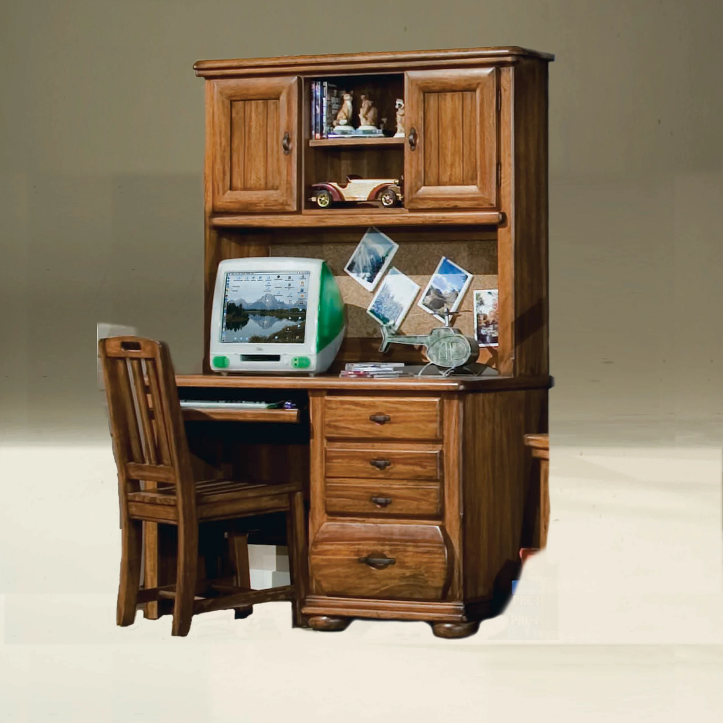 Desk, hutch and matching chair
