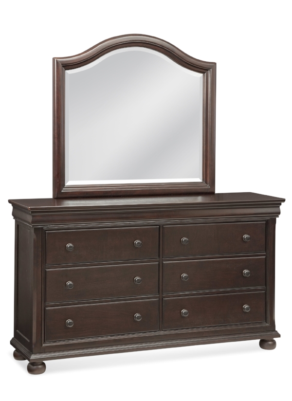 Mirror and six drawer dresser