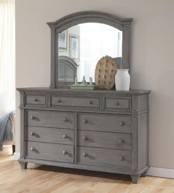 Nine Drawer Dresser and Mirror