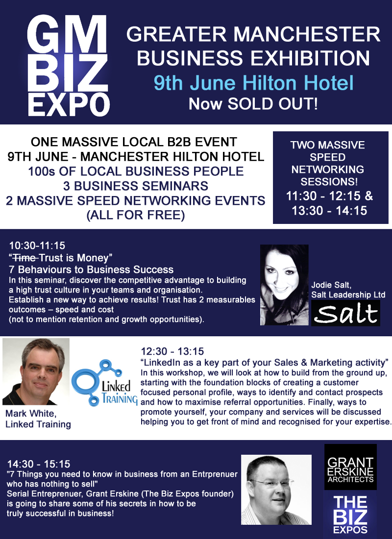GMBizExpo 2015 - Hilton Hotel Deansgate Manchester. Tuesday 9th June 10am - 4pm.