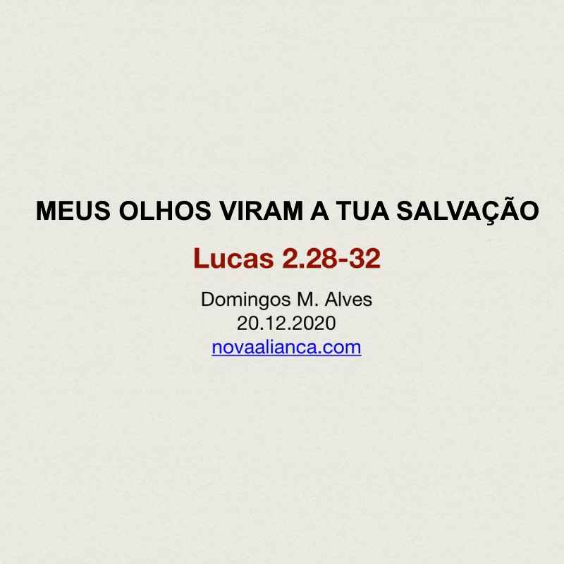 Meus olhos viram a Tua salvação - Lucas 2.28-32