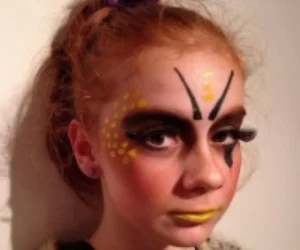 Modelling one of Dani's make-up designs