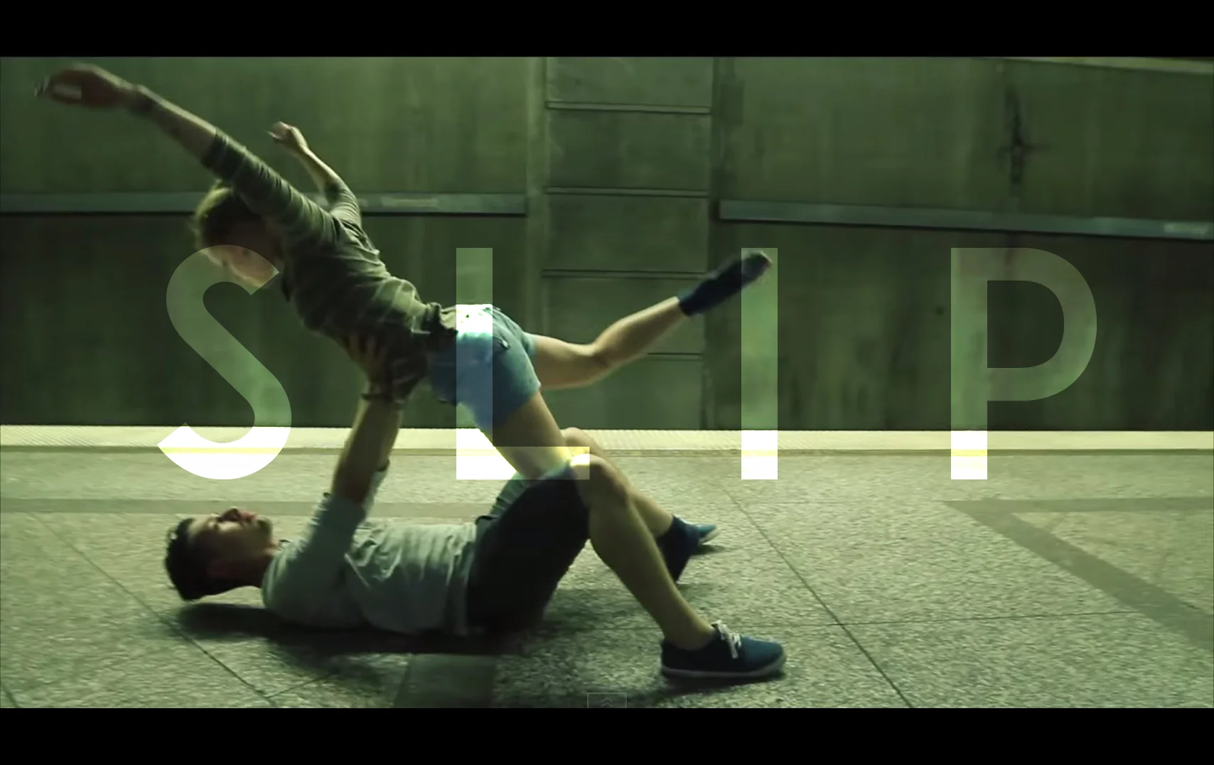 Stunning choreography on a deserted train platform
