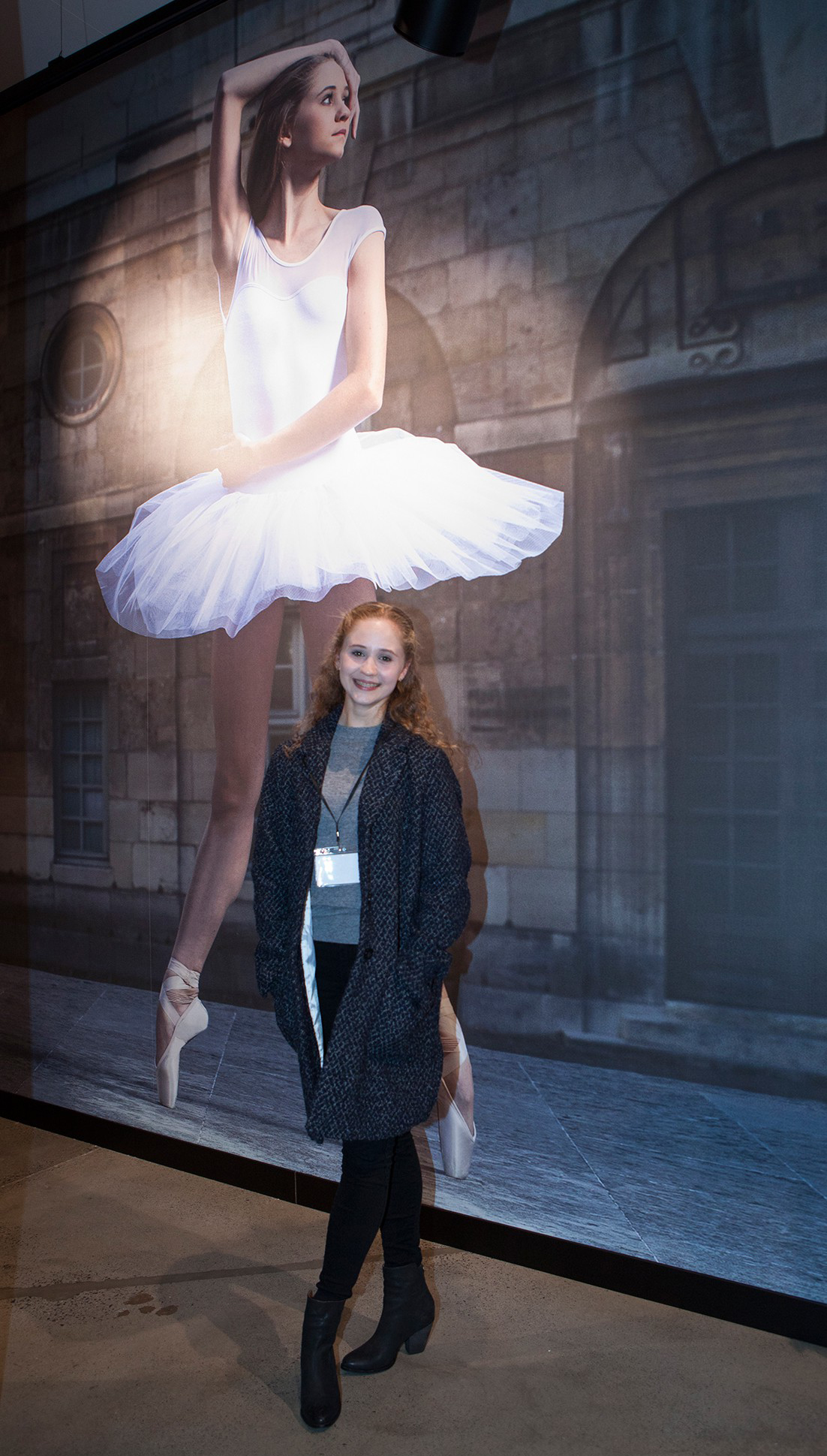 Bianca with her larger-than-life feature wall!