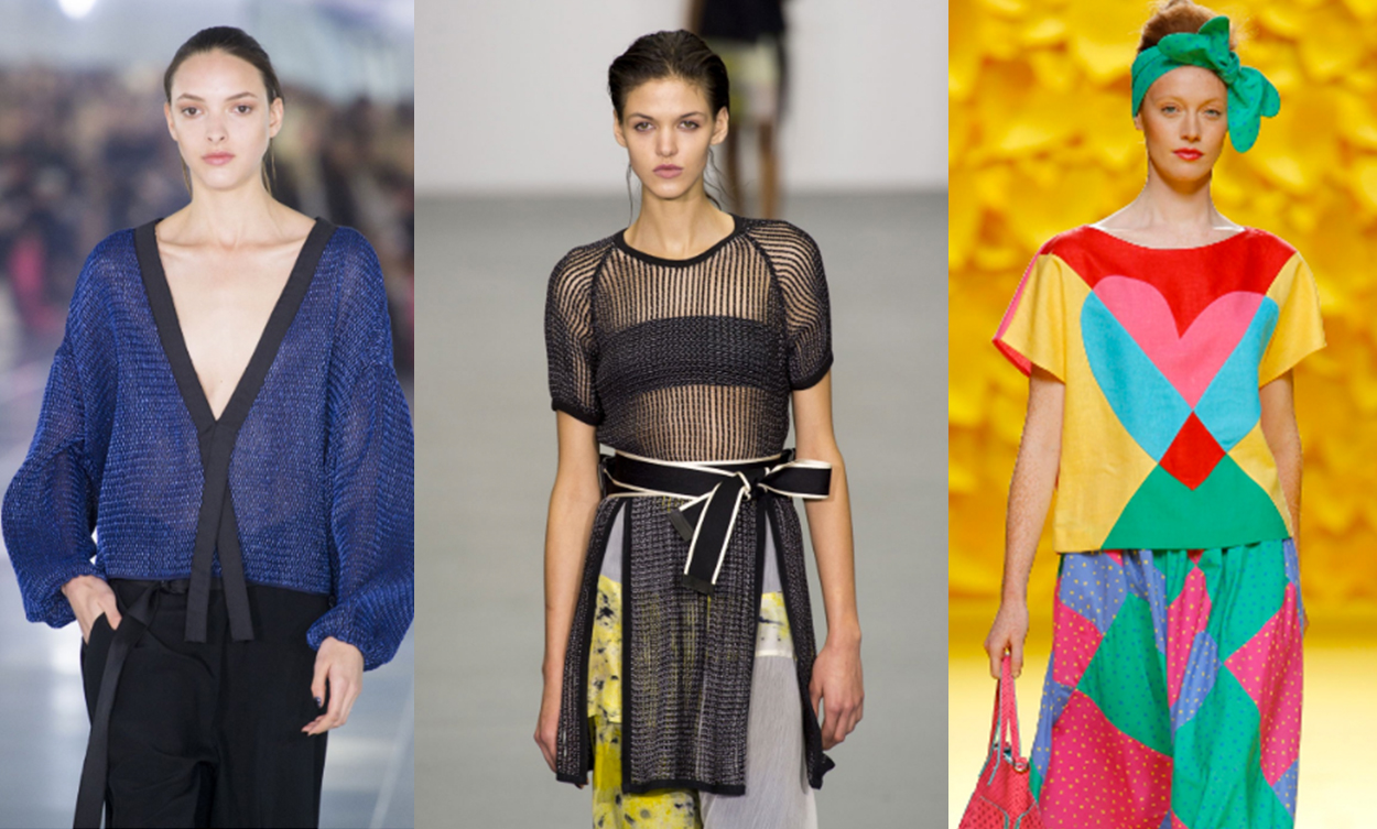 Blues, mesh and geometric prints are all forecasted trends for next season.