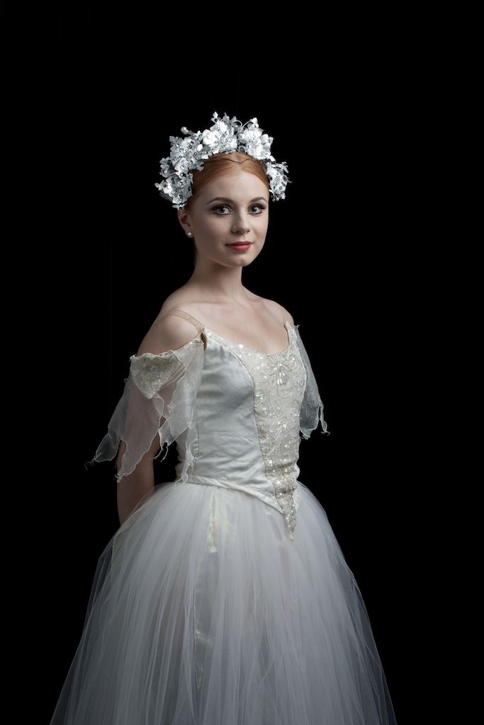 Mia as a Snowflake from the Nutcracker. Photgraphy: David Kelly. Image courtesy of the Queensland Ballet.