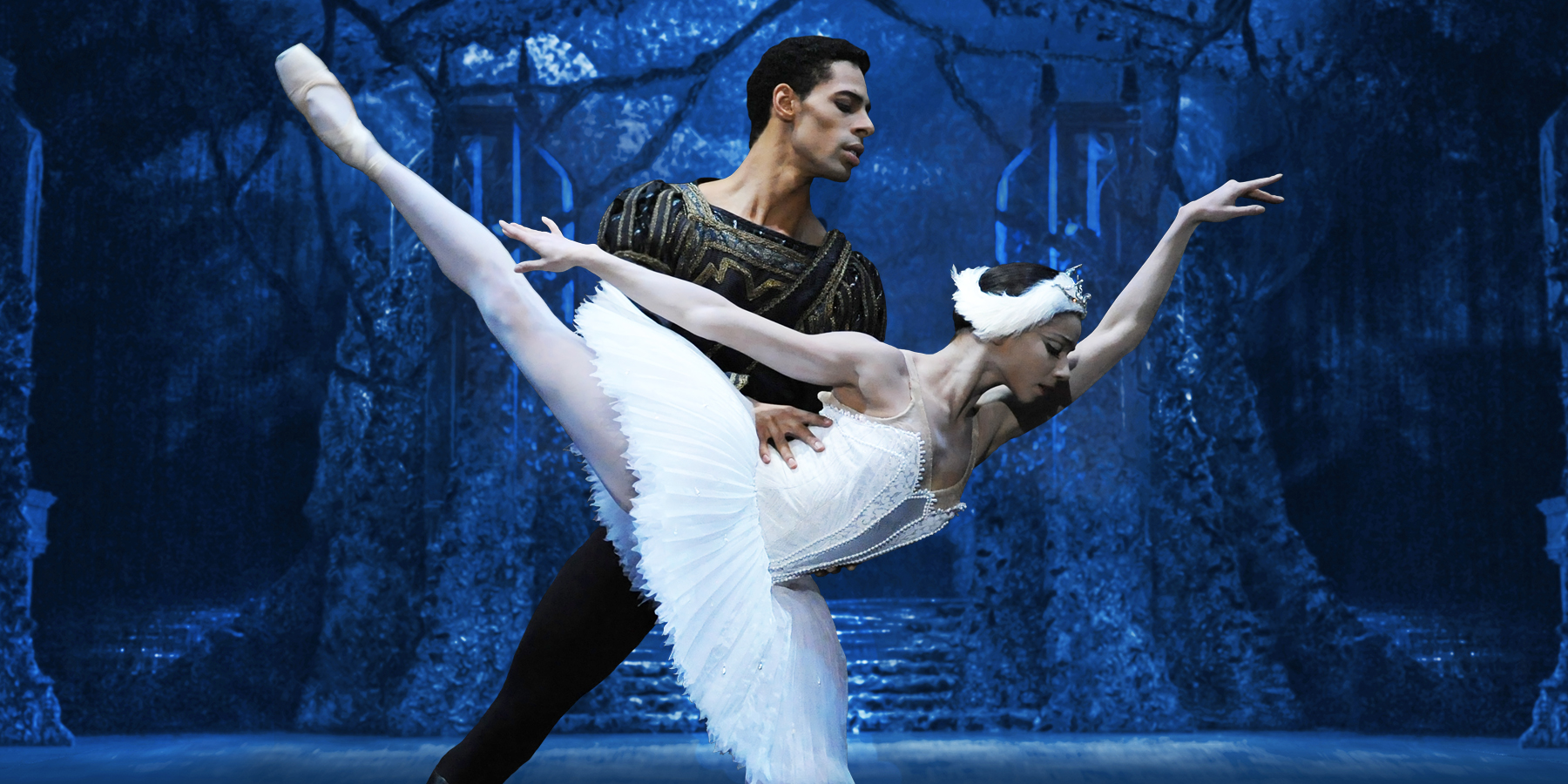 Celine in Swan Lake with Tyrone Singleton for the Birmingham Royal Ballet