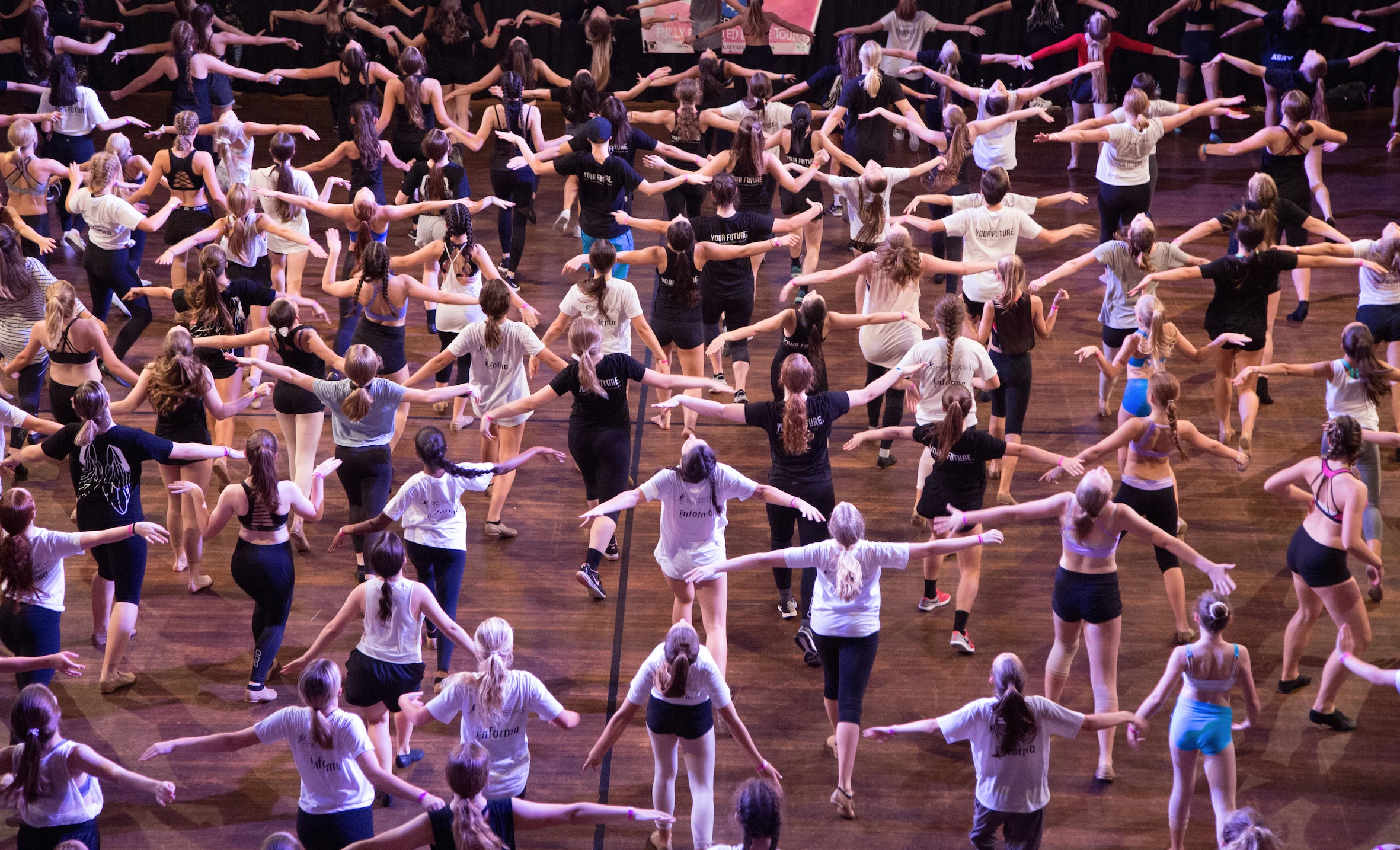 Caught in the moment: dancers marking through the choreography of a Musical Theatre routine on Sunday