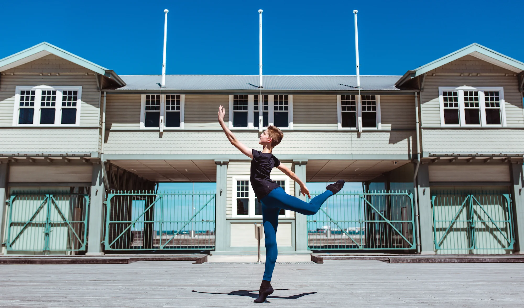 Tom wears Energetiks Men's T, Diesel Oakley Leggings and Tech Fit ballet shoe