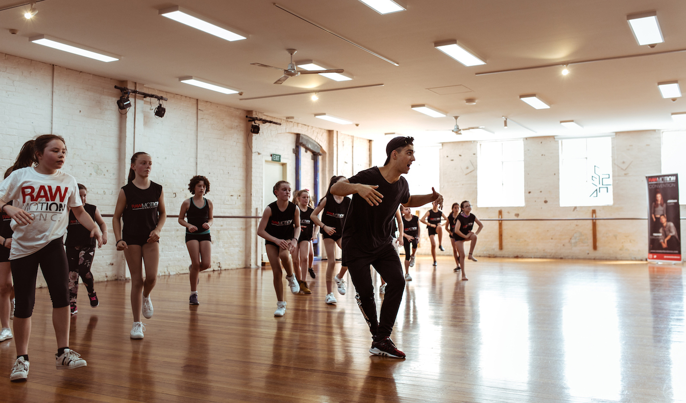 Trevor Tordjman taking class in Melbourne for the Raw Motion Tour