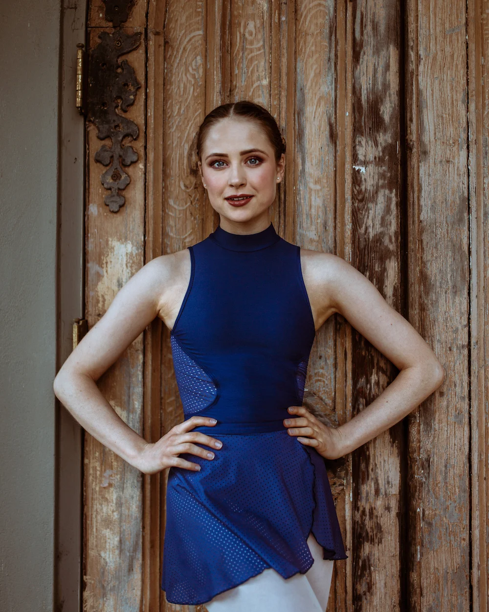 Alex wears the Energetiks Luda Leotard and Melody Skirt from the Coda Collection