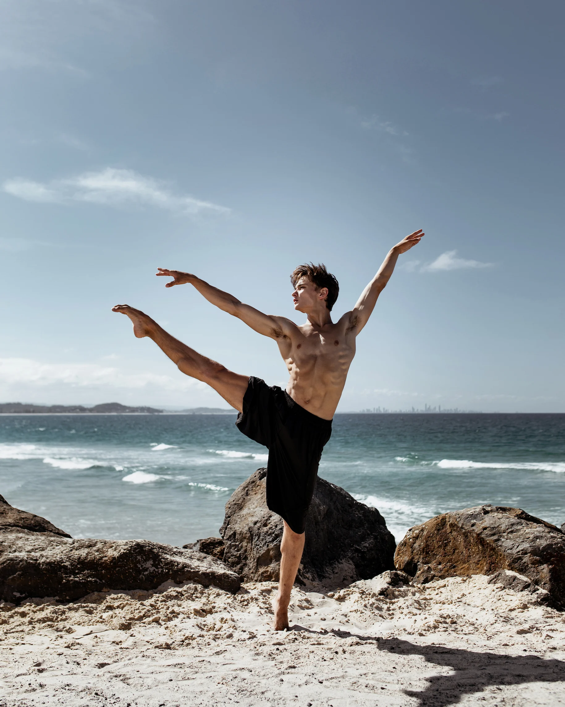 Joel wears the Blaine Shorts in Black