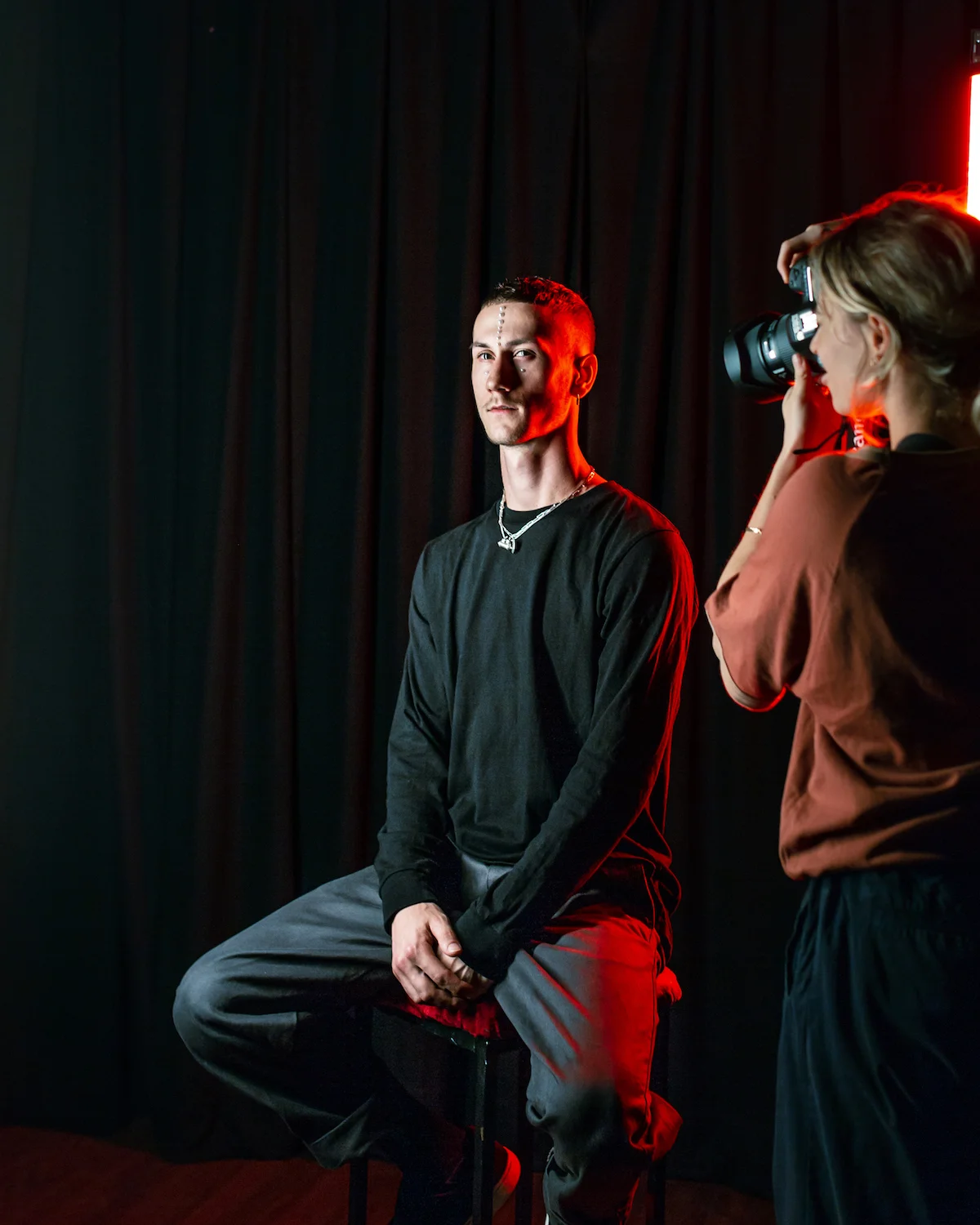 Behind the scenes at the GODDESS promo shoot. Photograph by Elly Ford. Also pictured: Jacqueline Mitchell.