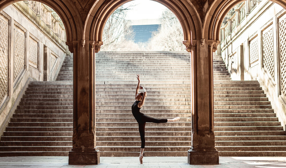Layla wears the Kity Leotard and Footless Classic Dance Tight