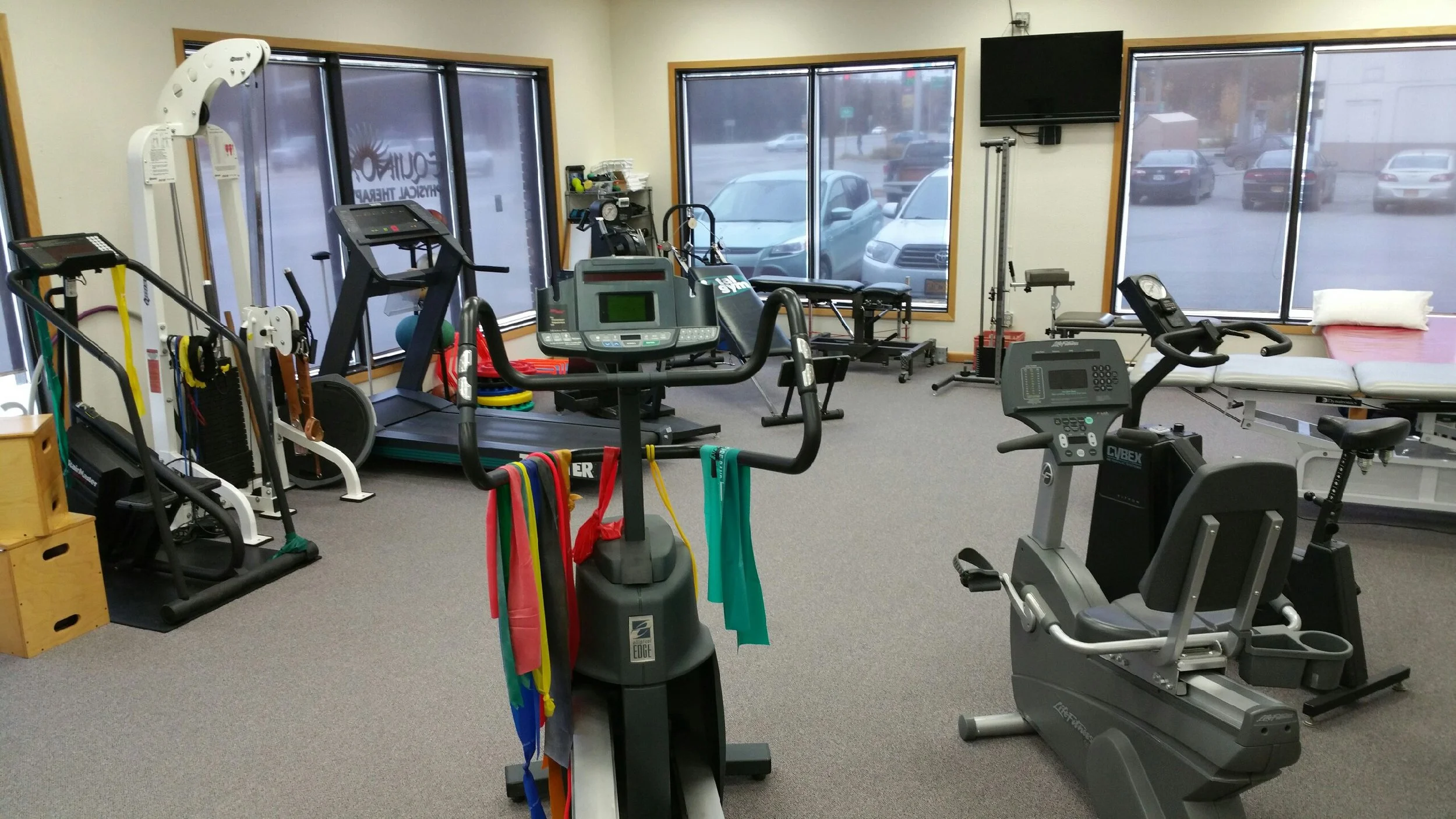This is our big open gym with plenty of space for exercise and functional activities