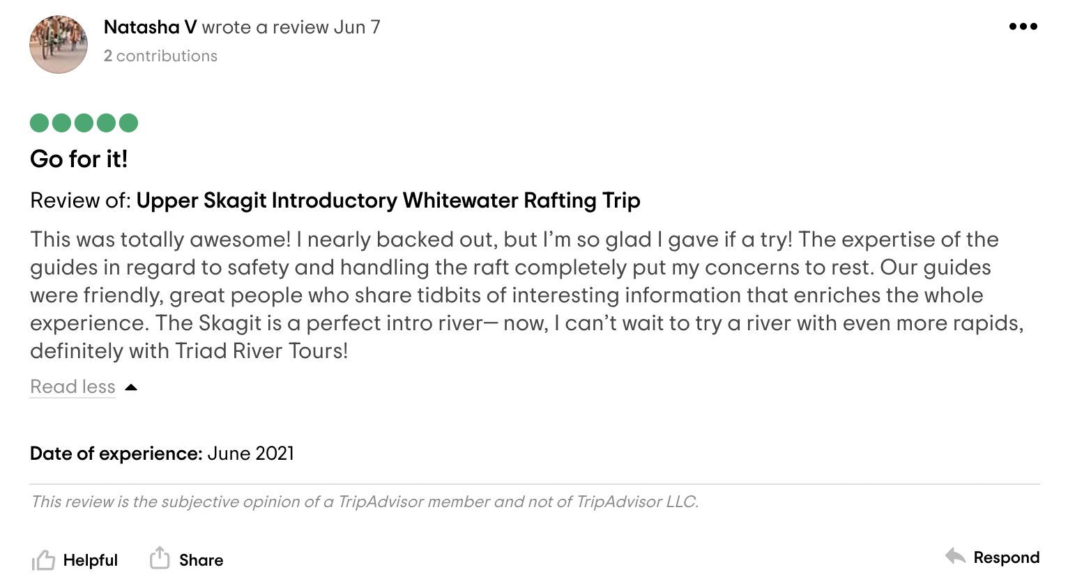 TripAdvisor Triad River Tours rafting review.png