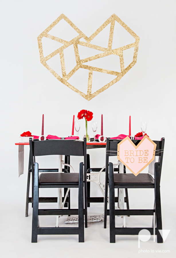 ValentinesDay Mini Session bridal shower theme styled gold black white pink red modern bold type text heart cake glitter statement stripes dot candle daisy singer bow Dainty Dahlias Sarah Whittaker Photo La Vie-1.JPG