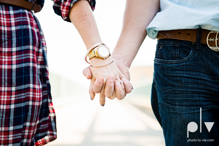 Alissa Adam Fort Worth Engagment Session Trinity River Joe T Garcias restaurant patio bridge fall outdoors texas couple adorable modern plaid Sarah Whittaker Photo La Vie-8.JPG