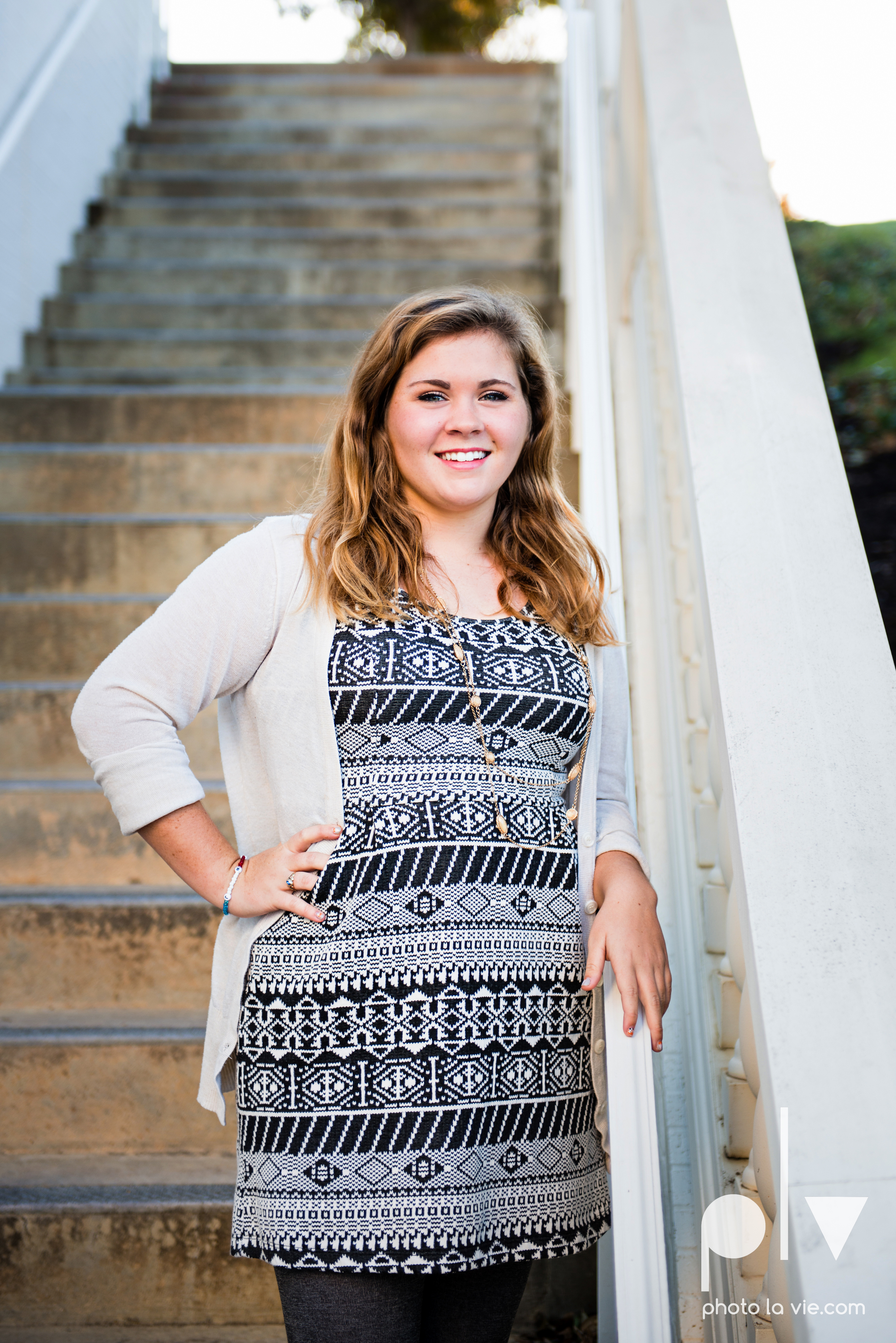 Abi senior session photo DBU dallas dfw texas girl high school campus fall winter plaid dress purple guitar Sarah Whittaker Photo La Vie-1.JPG