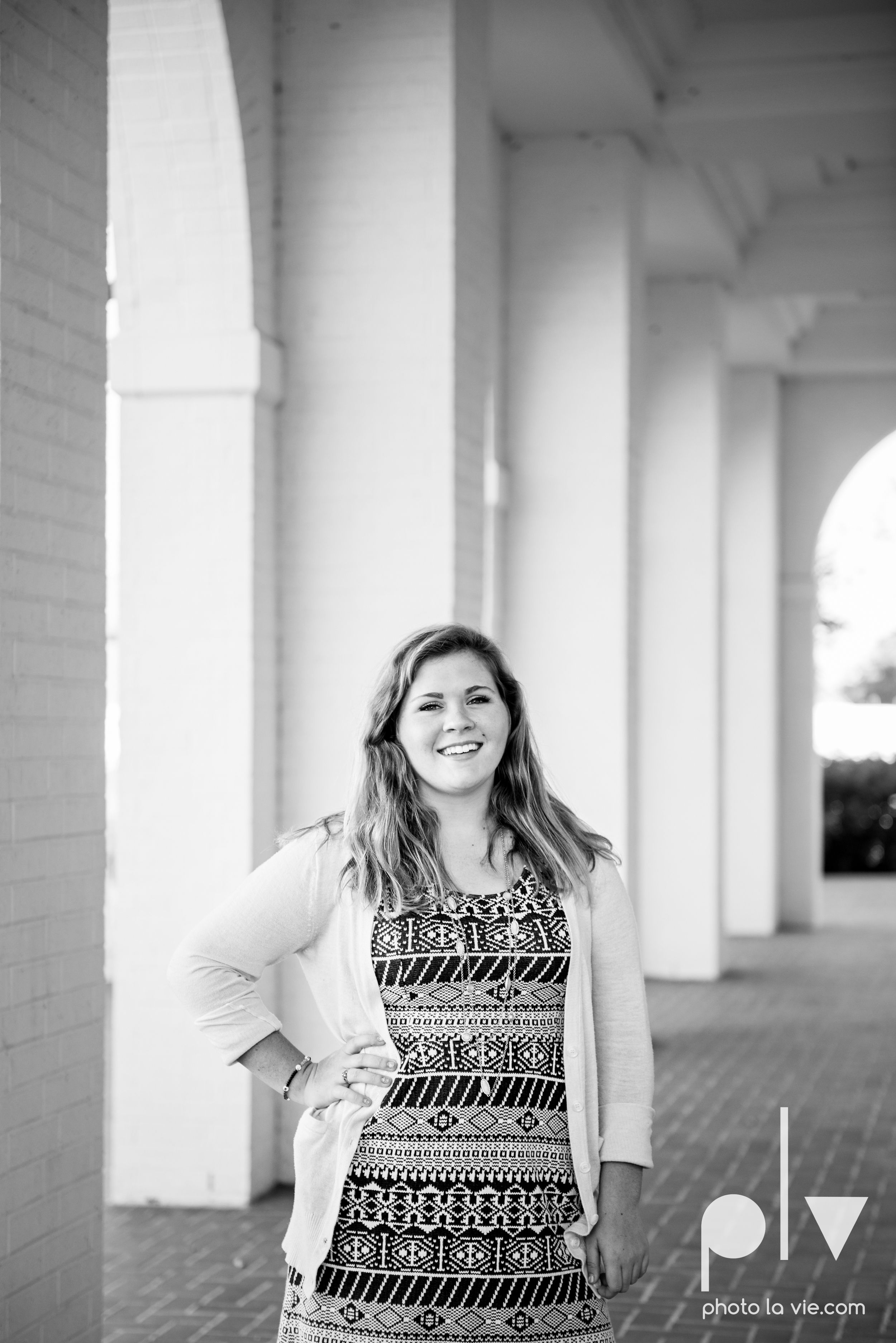 Abi senior session photo DBU dallas dfw texas girl high school campus fall winter plaid dress purple guitar Sarah Whittaker Photo La Vie-5.JPG