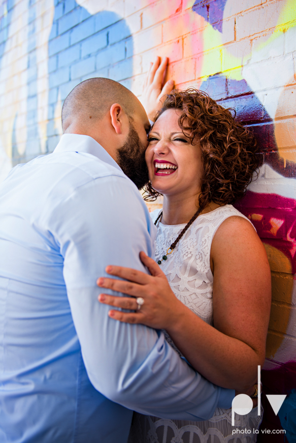 engagement session DFW couple Dallas bishiop arts district white rock lake summer outdoors suitcase docks water trees urban walls colors vines emporium pies Sarah Whittaker Photo La Vie-10.JPG