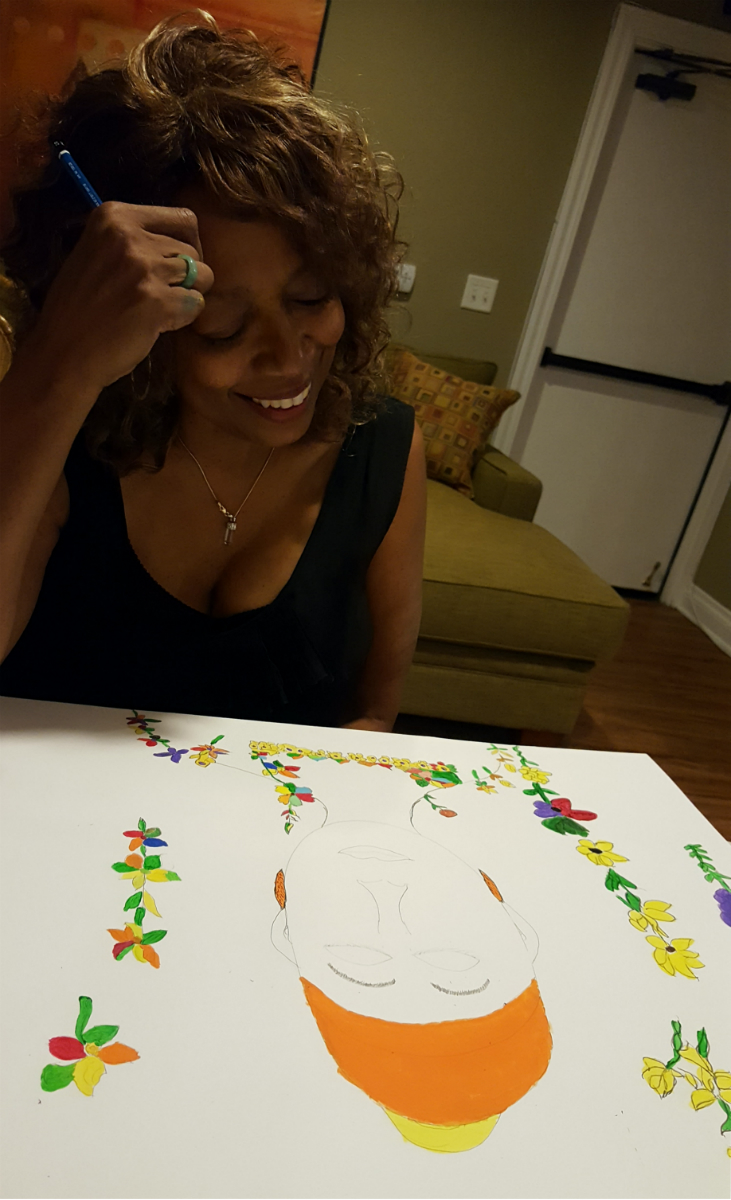 La Verne and Sharonda into their 6th hour of painting