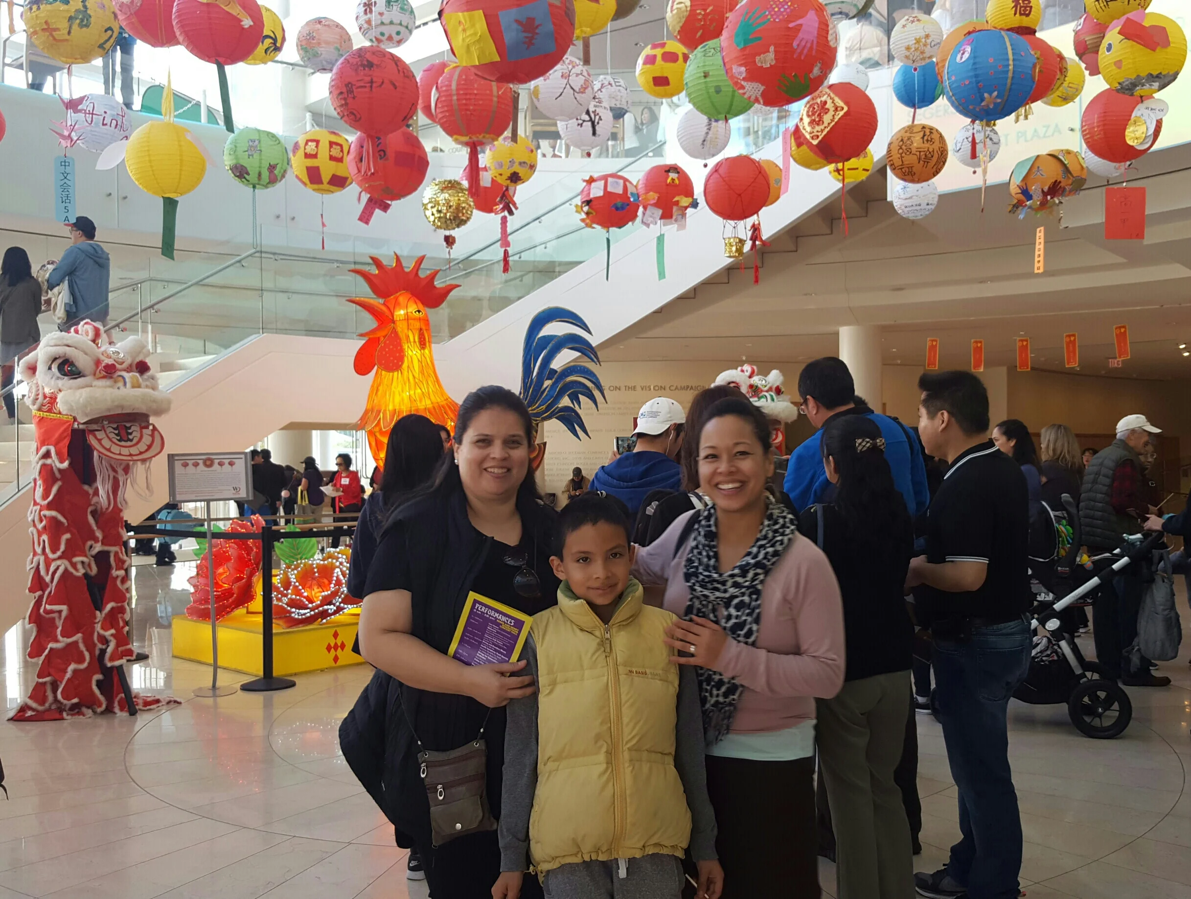 Maria, Parker, and I stand proudly under their lanterns at Segerstrom center for the arts