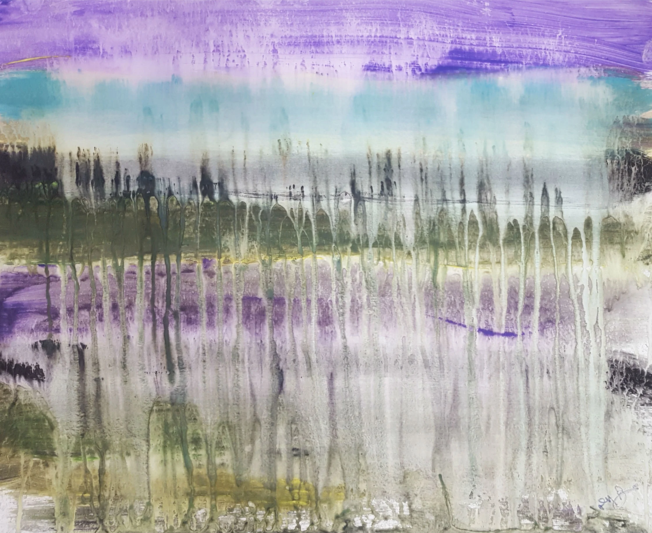She was so excited about how the paint moved so organically, that she worked on another piece. Beautiful work, Sharonda! Thanks for the lesson, Joe!