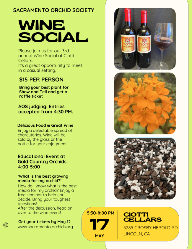 Sacramento Orchid Society Wine Social