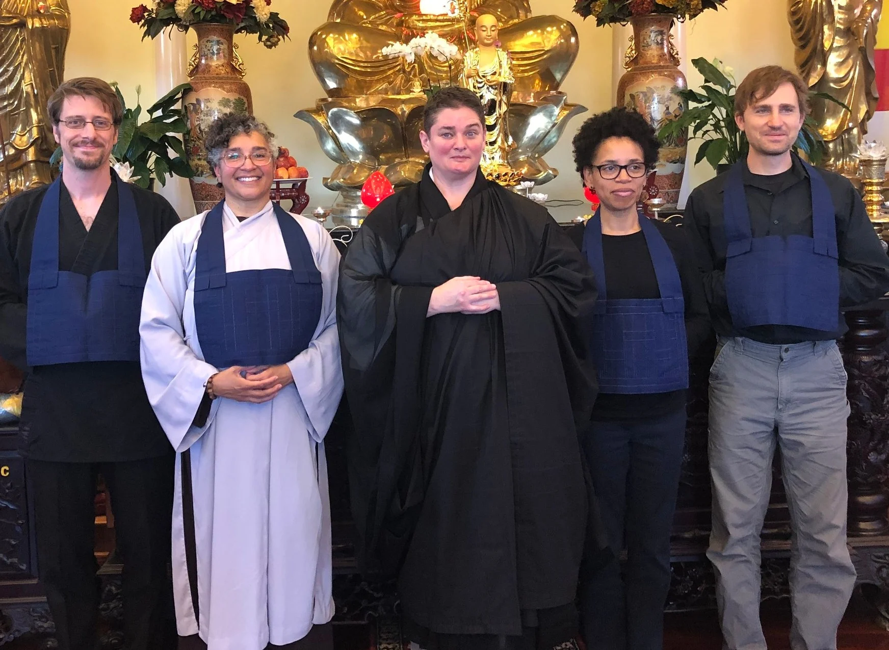 Bodhisattvas with Senior Sewing Teacher Reverend Zengetsu Vicki Glenn