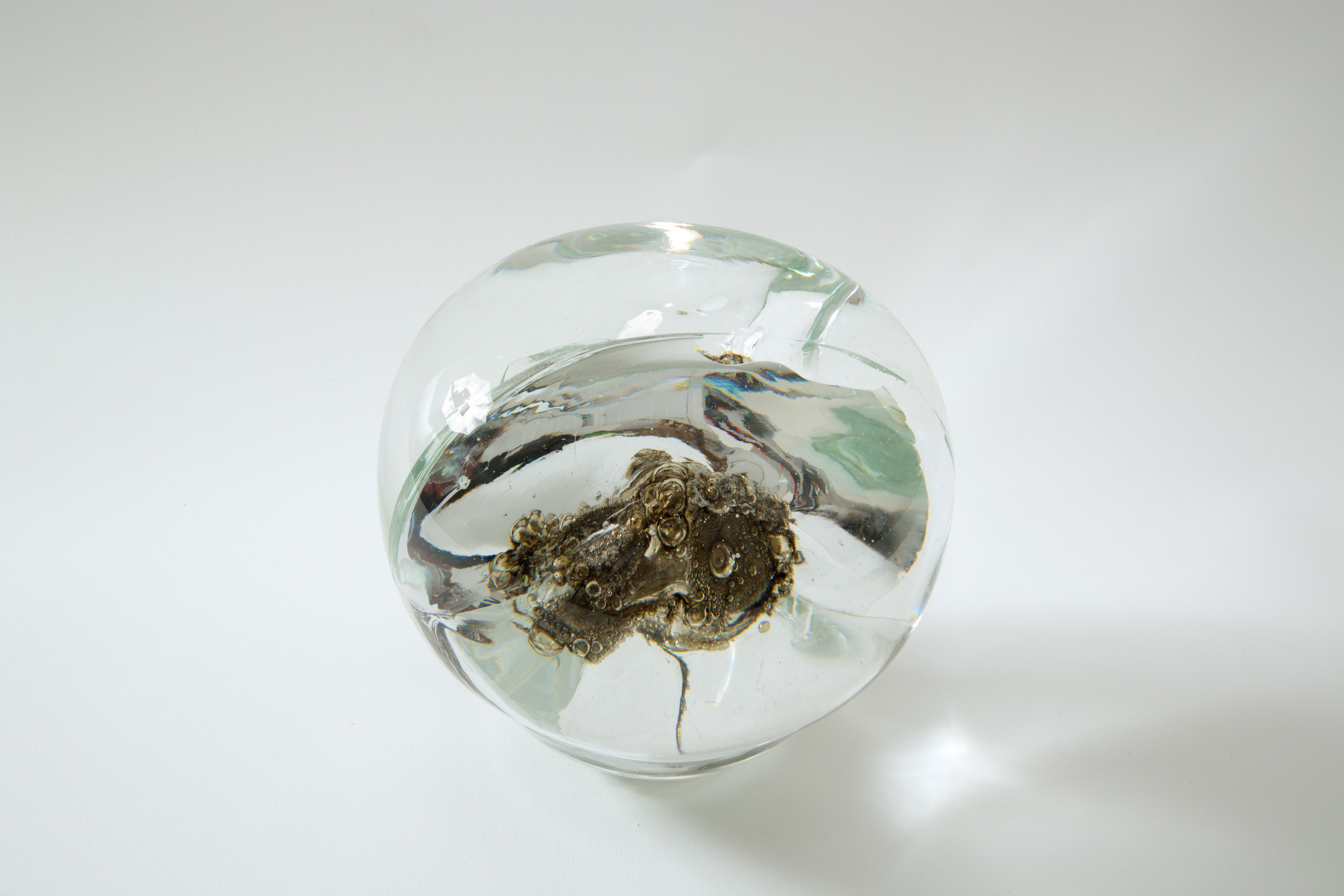 Bolide IV , 2015 glass, melted whistle 8 inch diameter