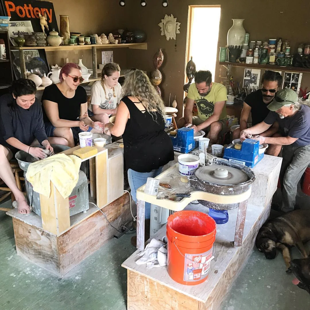 THROWING POTS AT SUNSHINE POTTERY