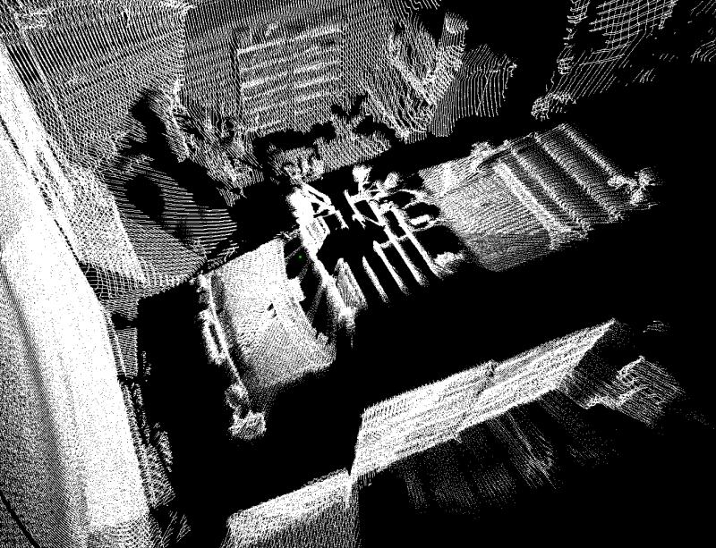 Rendering of a 3D point-cloud taken in the garage