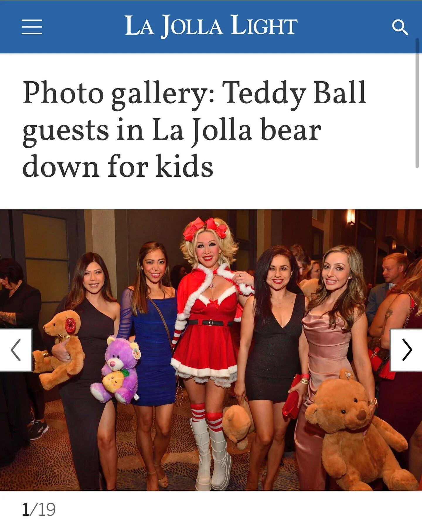 Thank you to La Jolla Light Media for publishing a story on @the_teddy_ball 🙏🏼 Here&rsquo;s some cover photos from the article!