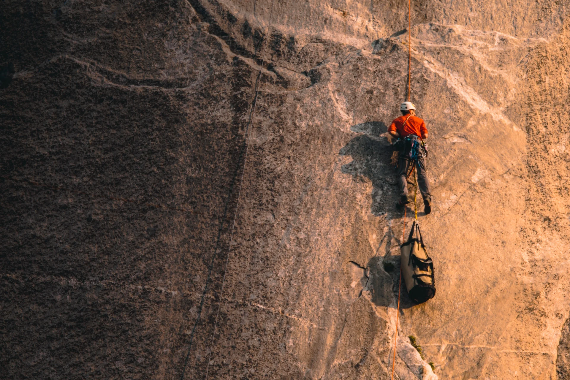Hans Florine on "The Nose" El Capitan 5.9 C2 Yosemite National Park, California