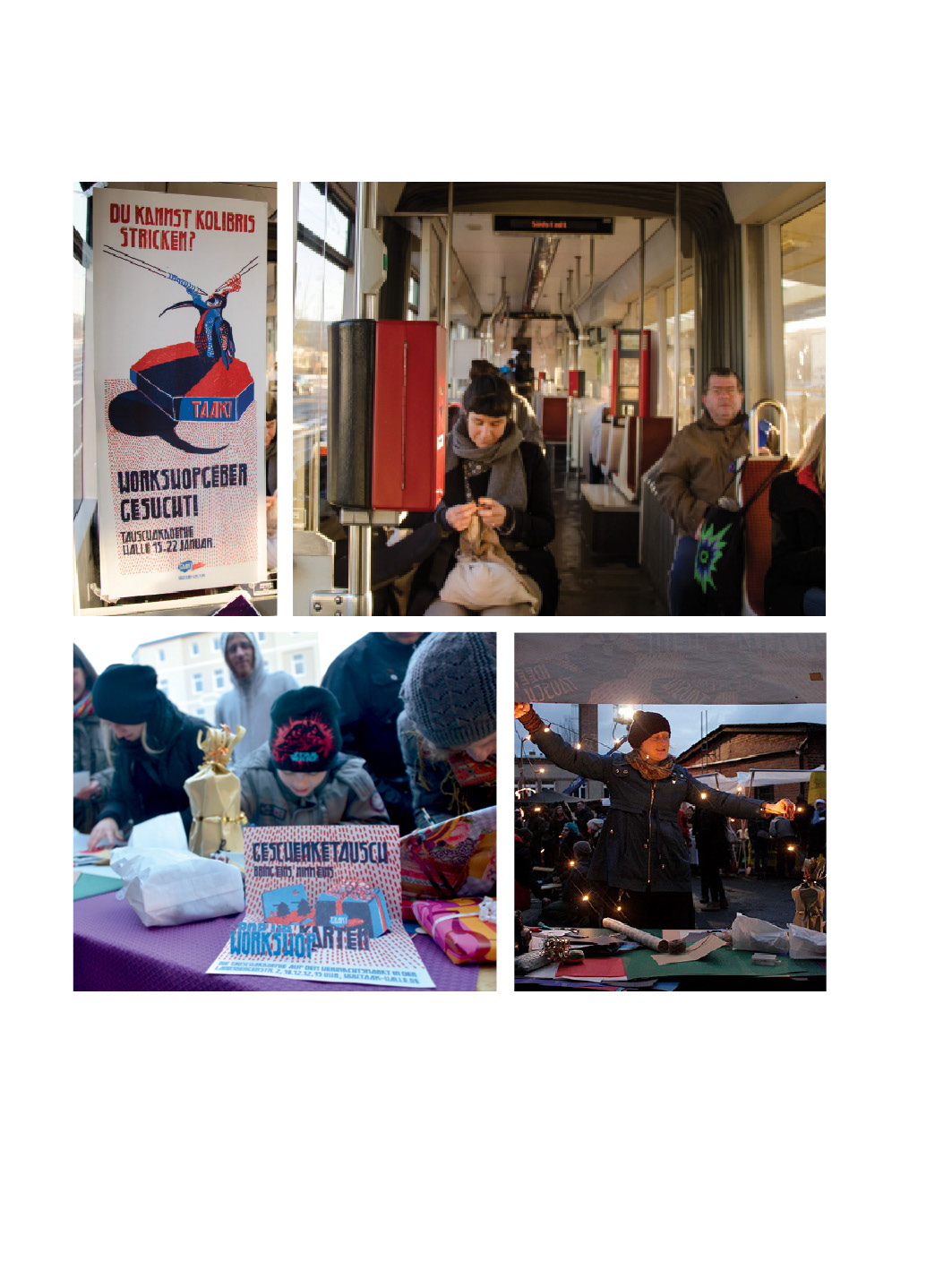PROMOTING WORKSHOPS in a cable car and at The Christmas Market
