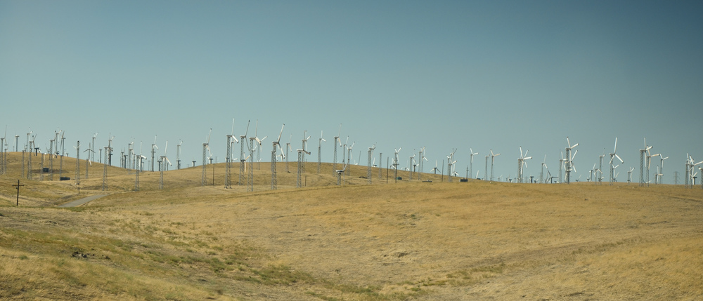 Wind Turbines on drought land