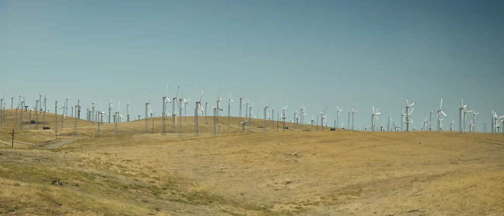 Wind Turbines on drought land