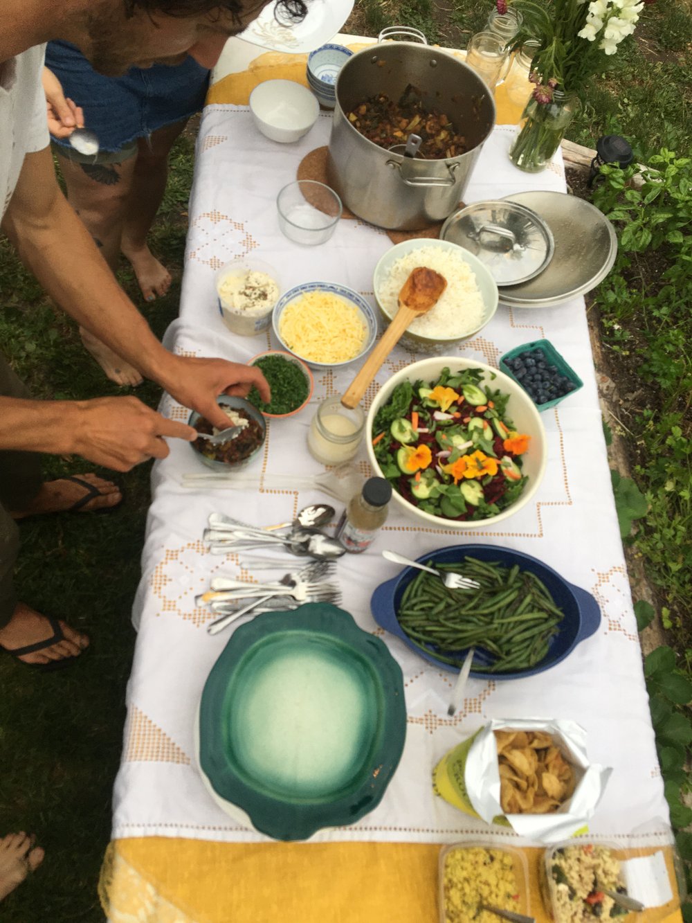 Wednesday night Potluck in the garden