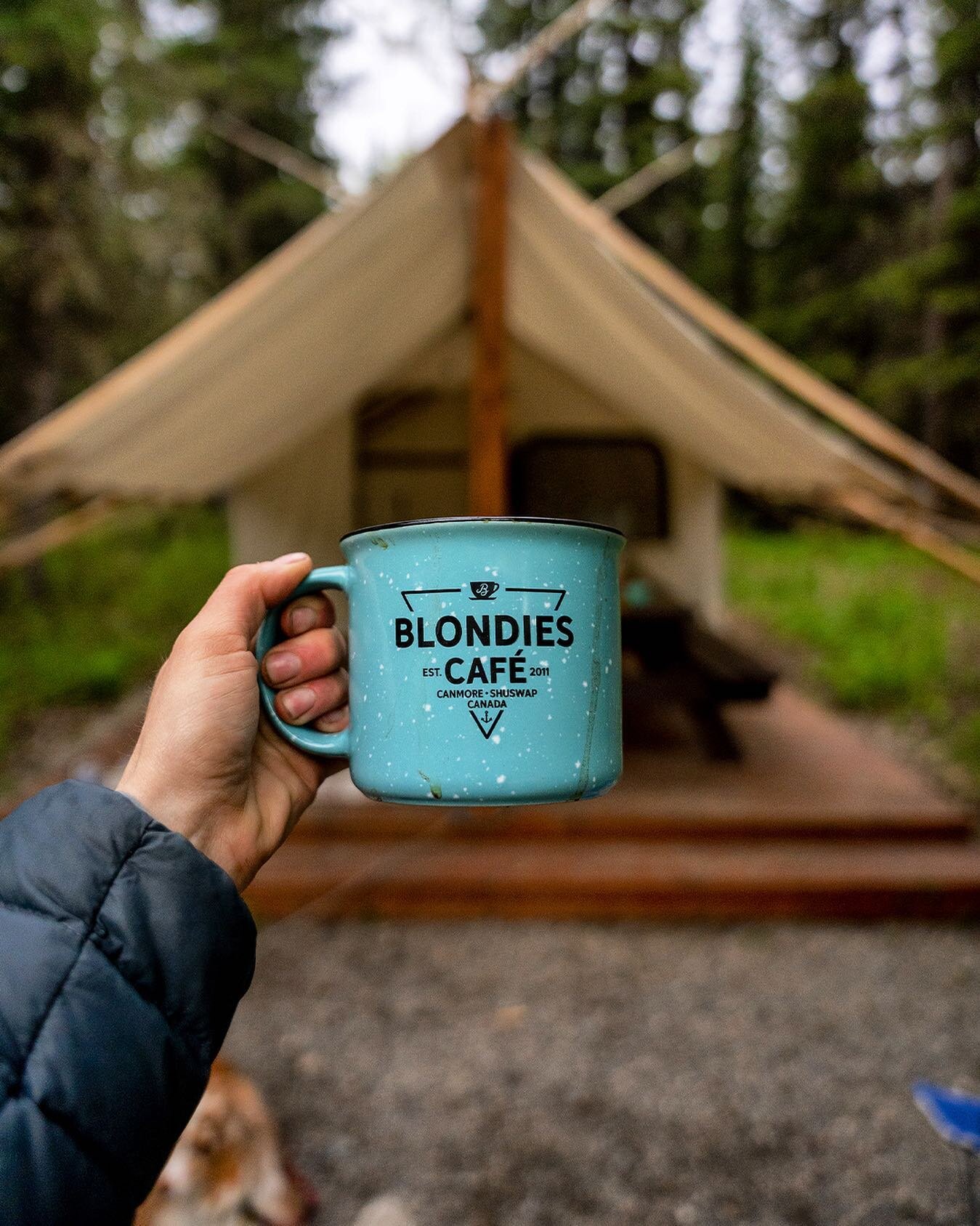 Warm days = more mornings like this in our future ⛺️☕️💛 Have you been out camping yet? #haveablondemoment