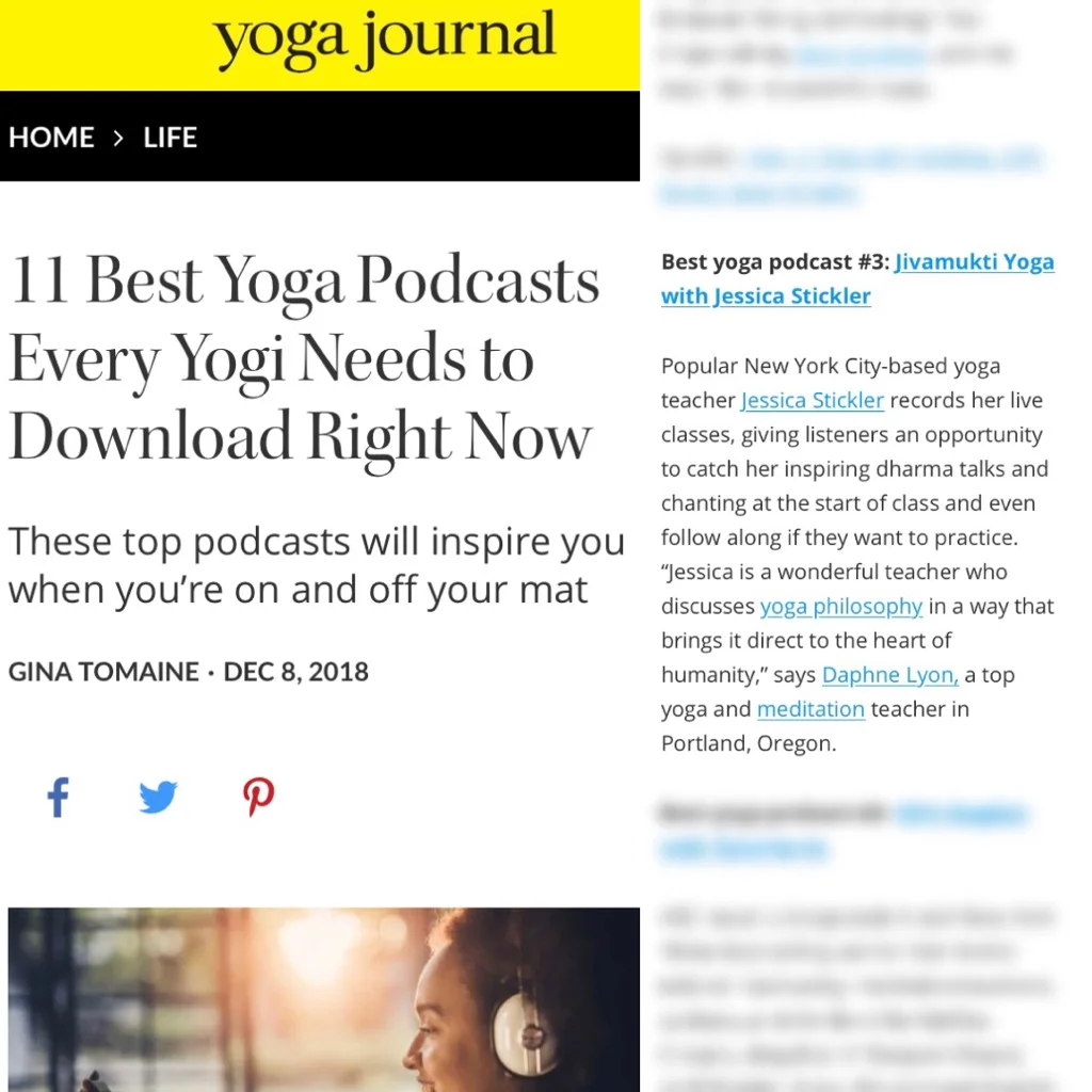 #3 Top Podcast, by Yoga Journal!