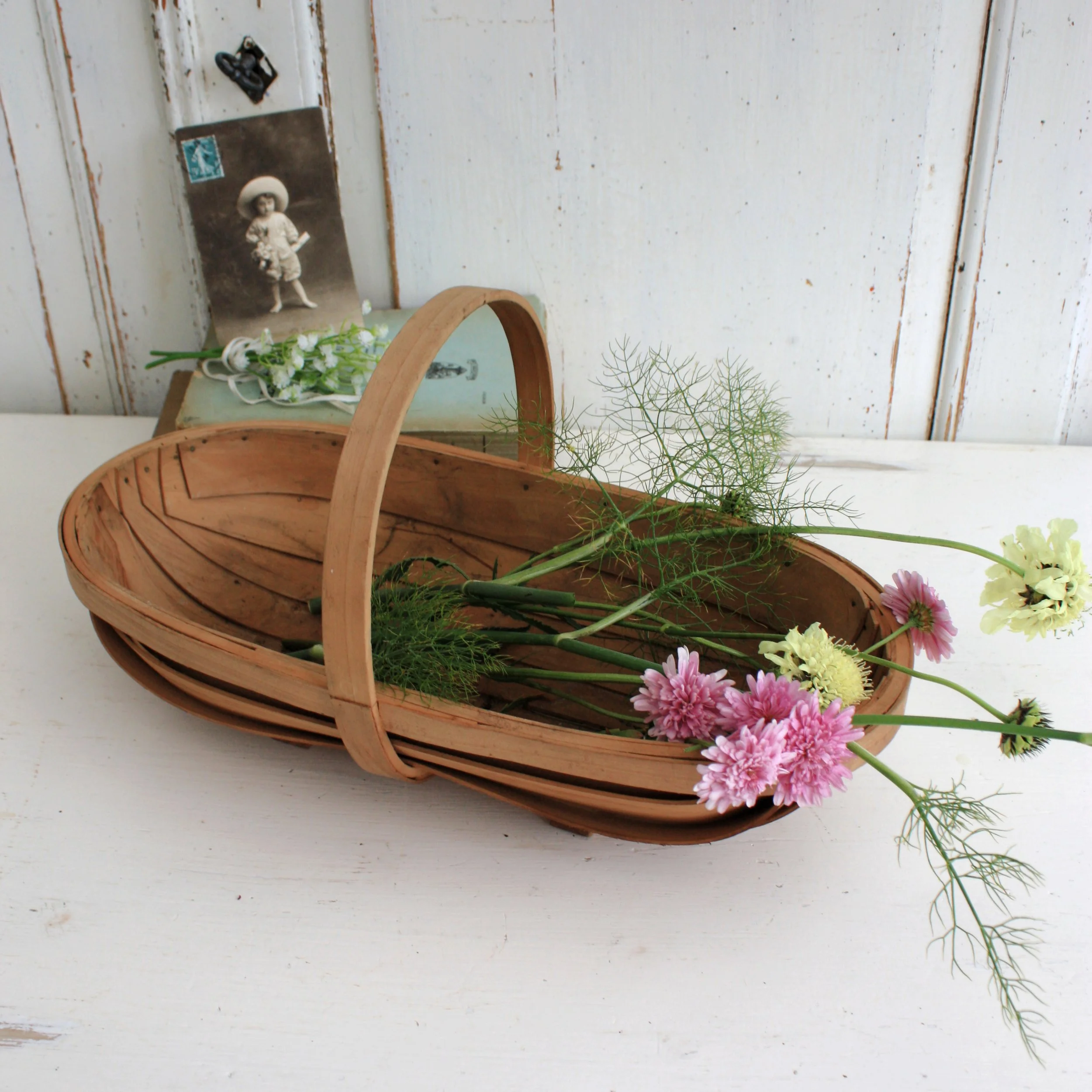 Cute Vintage Little Garden Trug or Produce Gathering Basket — RESTORED