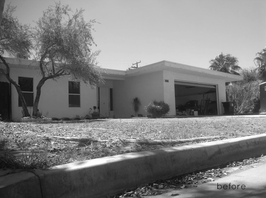  the before  this property had the bones:&nbsp;a classic flat roof ranch embracing the pool with its unique u shaped layout and raised pool area. all it needed was a little nudge to create a private gated oasis with a nod to mid century design. 