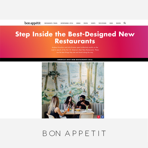 Wendy Haworth Design / Bon Appetit Magazine / Best-Designed New Restaurants