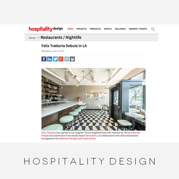Wendy Haworth Design / Hospitality Design / Felix Trattoria