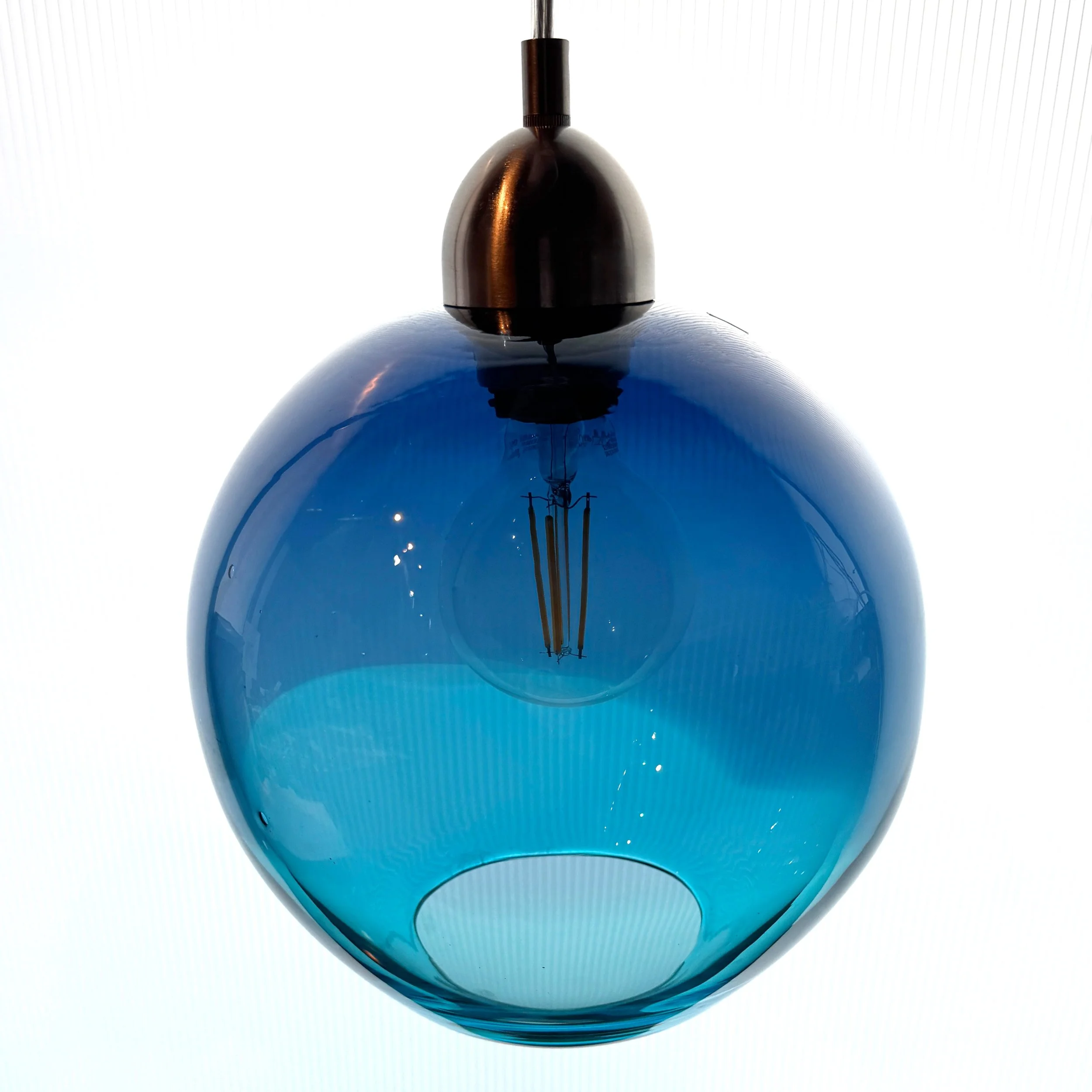 Steel blue and light blue pendant light